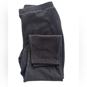 Lands' End Sport Knit High Rise Corduroy Leggings Black Large Petite